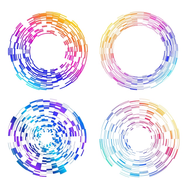 Set design element circle Isolated bold vector colors golden ring from Abstract glow wavy stripes of many glittering swirl created using Blend Tool Vector illustration EPS10 for your presentation