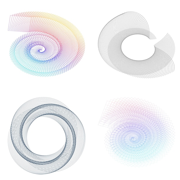 set design element circle isolated bold vector colors golden ring from abstract glow wavy stripes of many glittering swirl created using blend tool vector illustration eps10 for your presentation