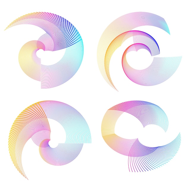 set design element circle isolated bold vector colors golden ring from abstract glow wavy stripes of many glittering swirl created using blend tool vector illustration eps10 for your presentation