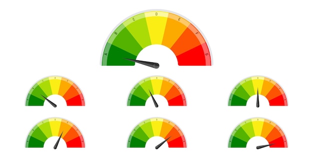 Set european efficiency rating Vector illustration