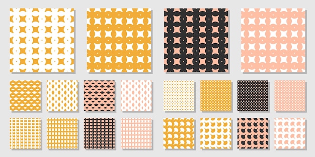 Set geometric seamless patterns Vector illustration