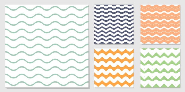 Set geometric seamless patterns Vector illustration