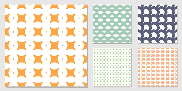 Set geometric seamless patterns Vector illustration