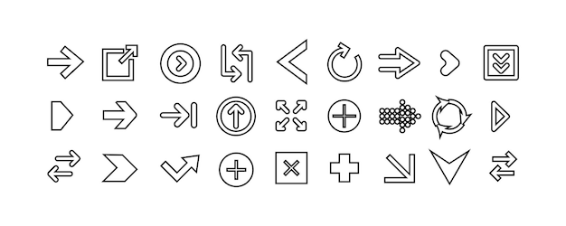 set icons arrow icon arrow vector collection arrow cursor modern simple arrows vector illustration