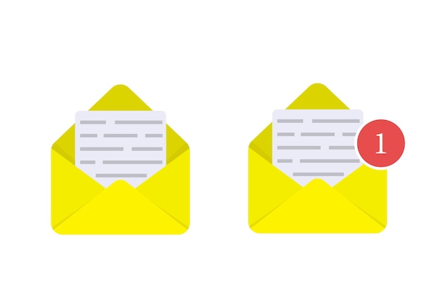 set incoming messages on white background vector image in cartoon design