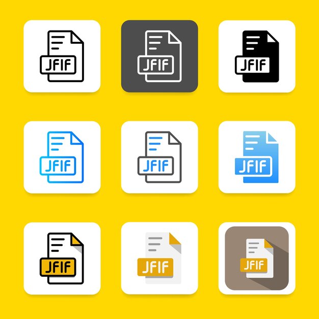 Set jfif document icons Can be used for websites UI and interface