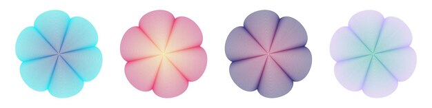 Set linear Flowers with gradient flowers Design of abstract contour elements Symmetrical hexfoils