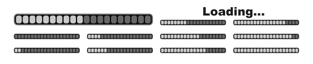 Set loading bar icons Progress bar loading signs Buffer loader or preloader