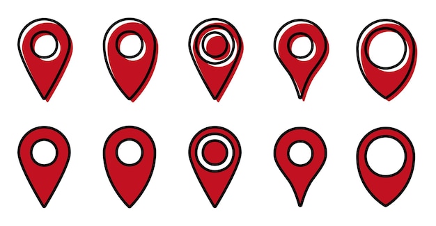 Set Location map icon GPS location symbol collection Vector illustration