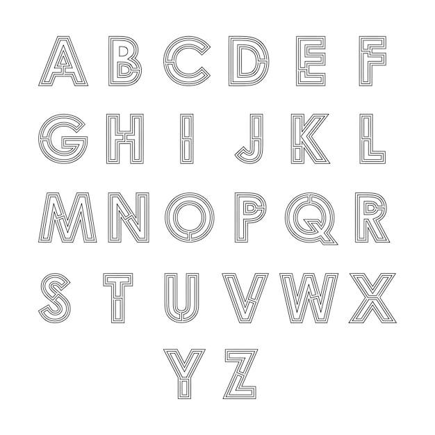 set logo vector all alphabet letters full pack graphic design template vector illustration