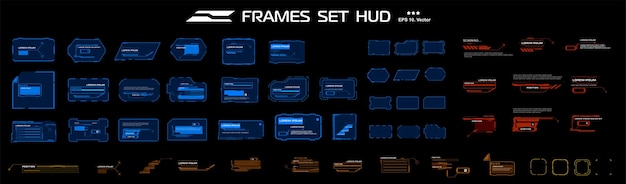 Set modern frames blocks and pointers Windows and frames for the HUD user interface Frames