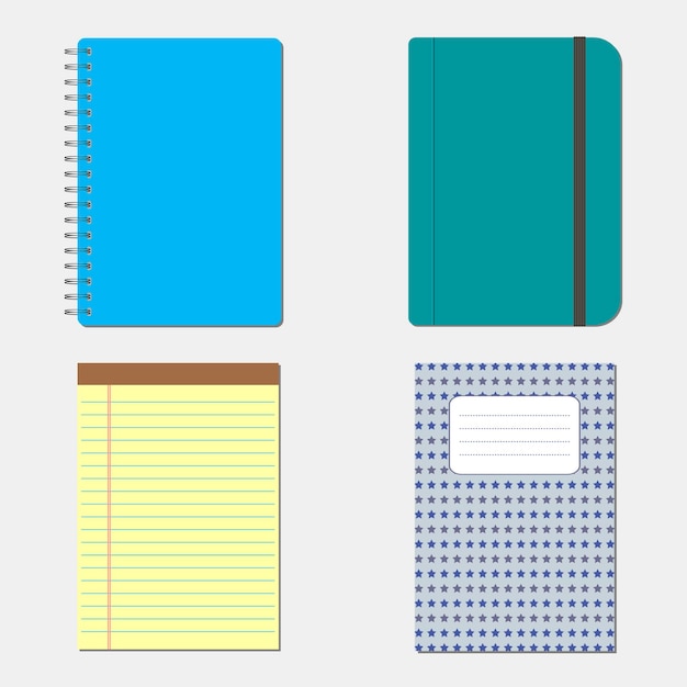 set notebook icon isolated vector illustration