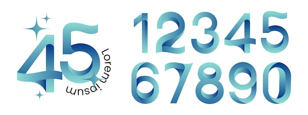 Set number illustration template design
