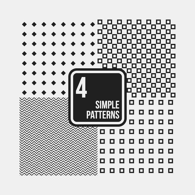 Set of 4 seamless patterns.
