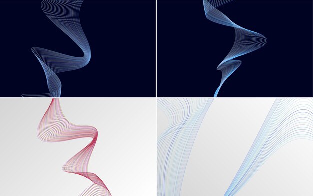 set of 4 vector line backgrounds perfect for any project