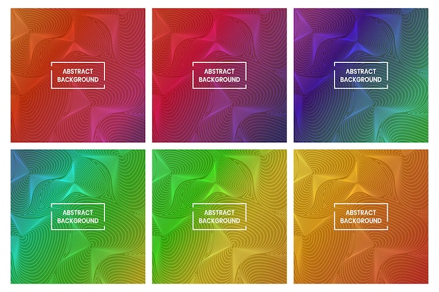 set of abstract background design with topographic line pattern. colorful and modern concept