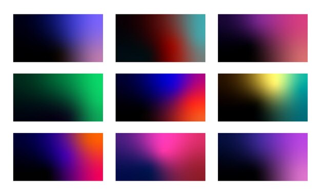 Set of abstract dark gradient backgrounds. Modern minimal backdrops.