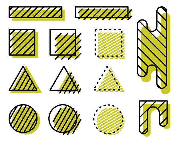 Set of Abstract Geometric elements design vector