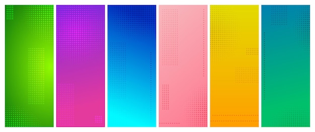 Set of abstract gradient geometric backgrounds with dots