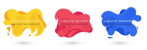 set of abstract liquid shape graphic elements. colorful fluid design. banner