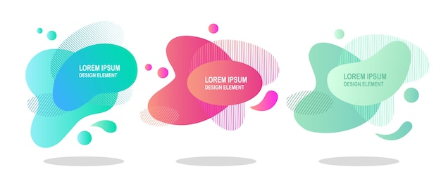 Set of abstract liquid shape illustration