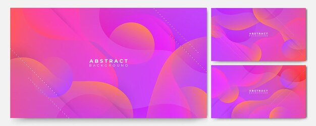 Set of abstract modern trendy minimal colorful background Dynamic shapes composition with modern hipster futuristic graphic Vector abstract background texture design bright poster banner