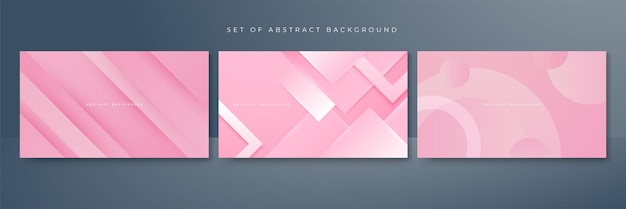 Set of abstract soft pink background