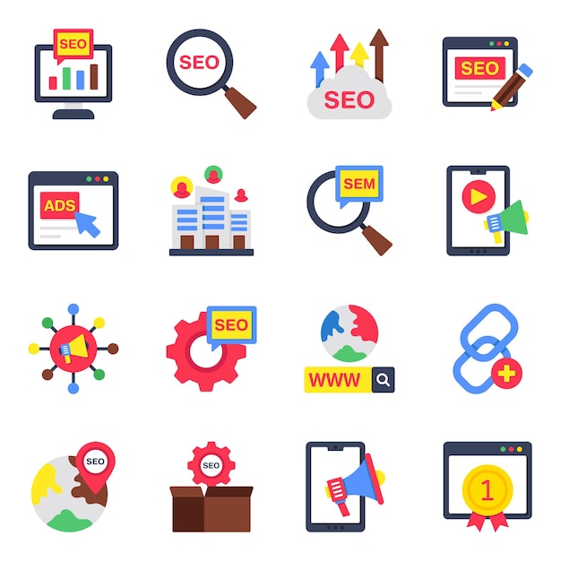 Set of Ad Flat Icons