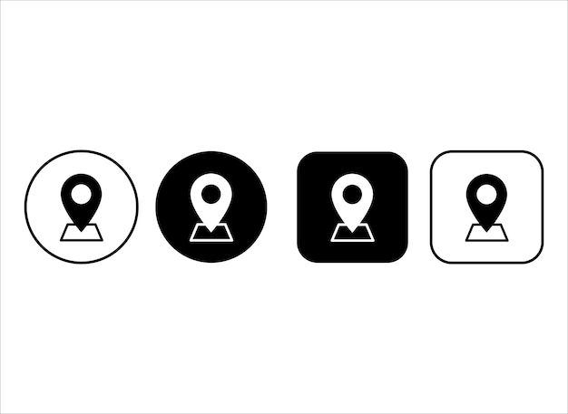 set of address icons with map outline location symbol simple pin location iconxd