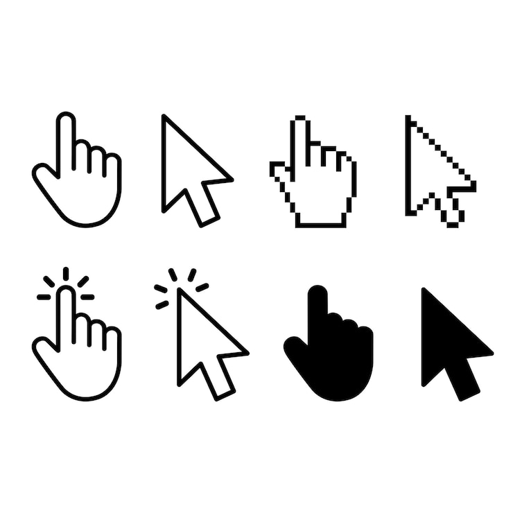 Vektor set of arrow and hand cursor