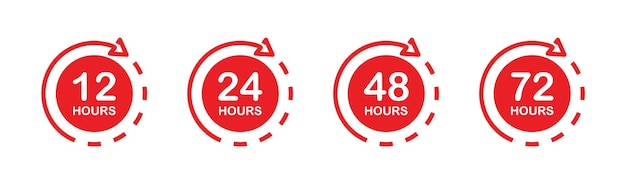 set of arrows clock and time icons delivery service time