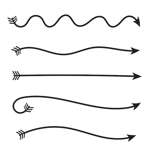 Set of arrows graphic elements Vector illustration design