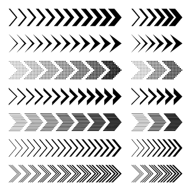 set of arrows vector design elements different shapes 2