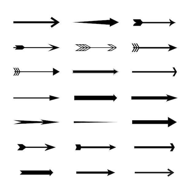 Set of arrows Vector design elements different shapes
