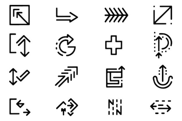 set of arrows vector icon on white background illustration