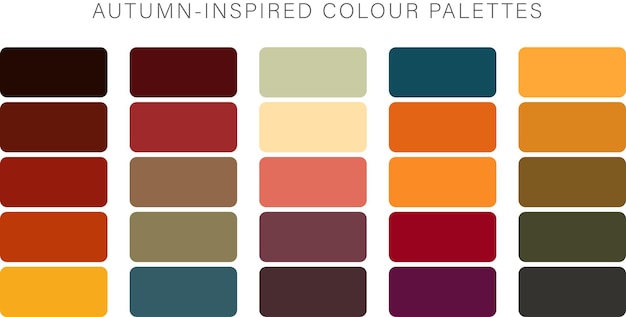 Set of Autumn inspired colour palettes