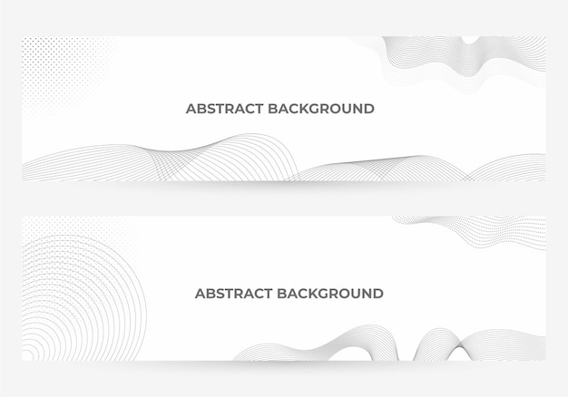 set of banner with black line wave and dot pattern design