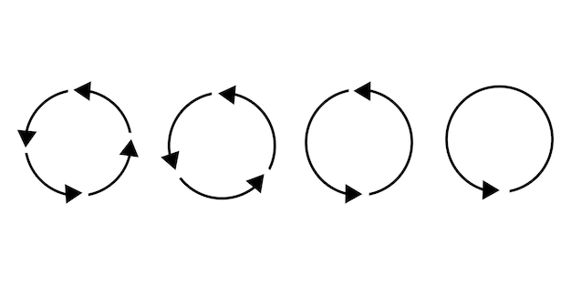 Set of black circle vector arrows Vector Icons Vector illustration