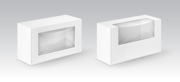 Set of Blank Cardboard Boxes Packaging