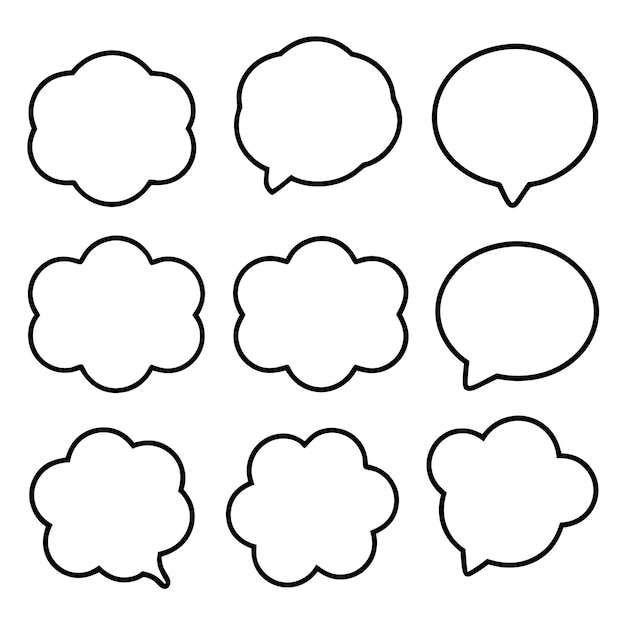 set of blank empty speech bubbles dialogue text vector illustration isolated white background