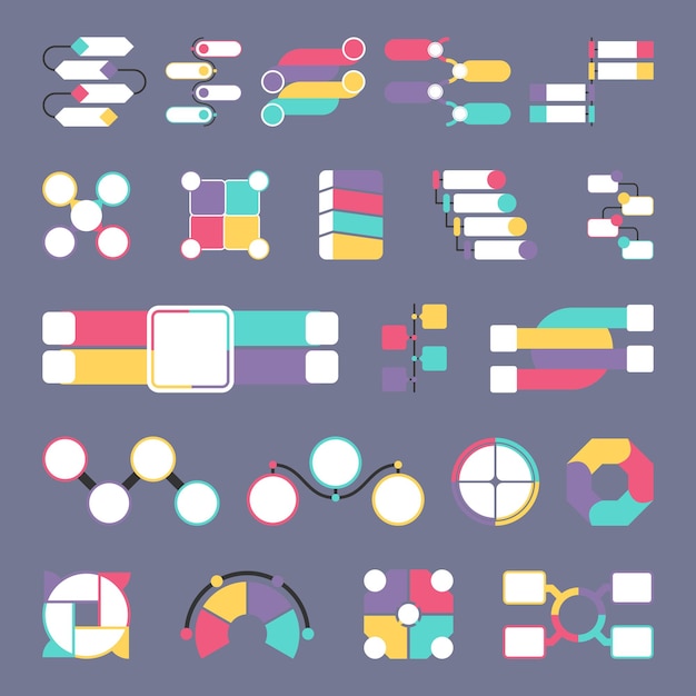 Set of Blank Infographic with different style collection