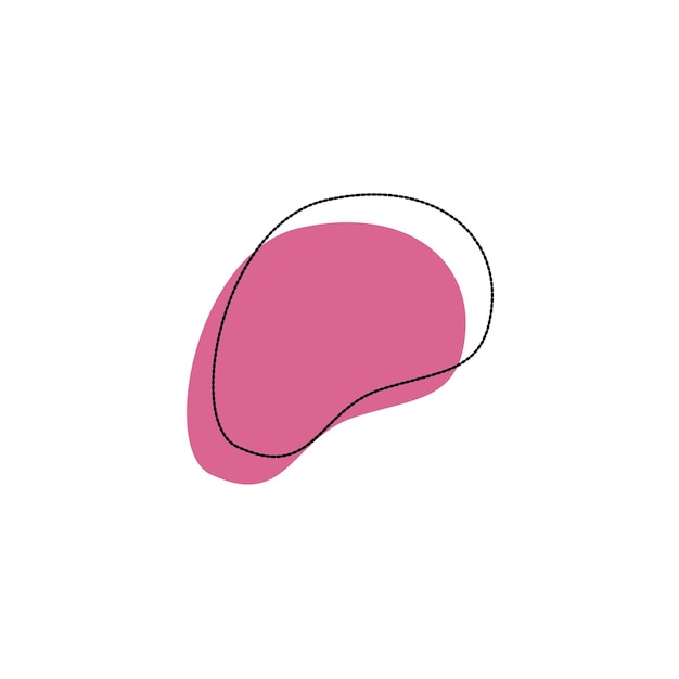 set of blob elements dark pink shape