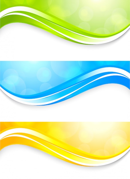 Set of bright banners