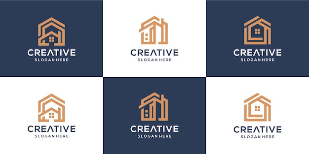 set of building home logo
