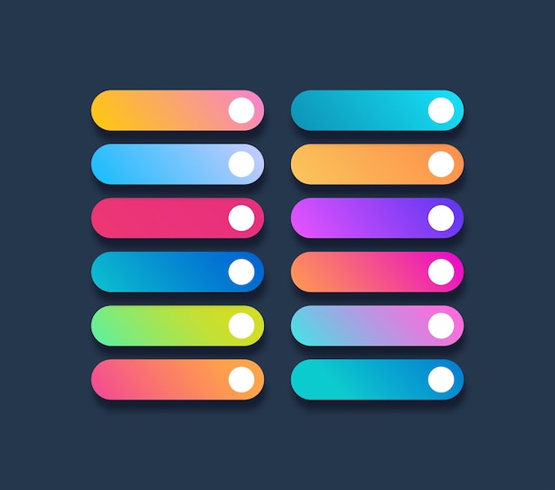 Set of button template gradient style with shadow isolated on transparent background for web site ui mobile app Call to action icon button Vector 10 eps