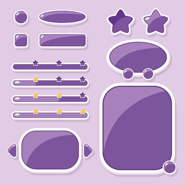 set of buttons of different shapes