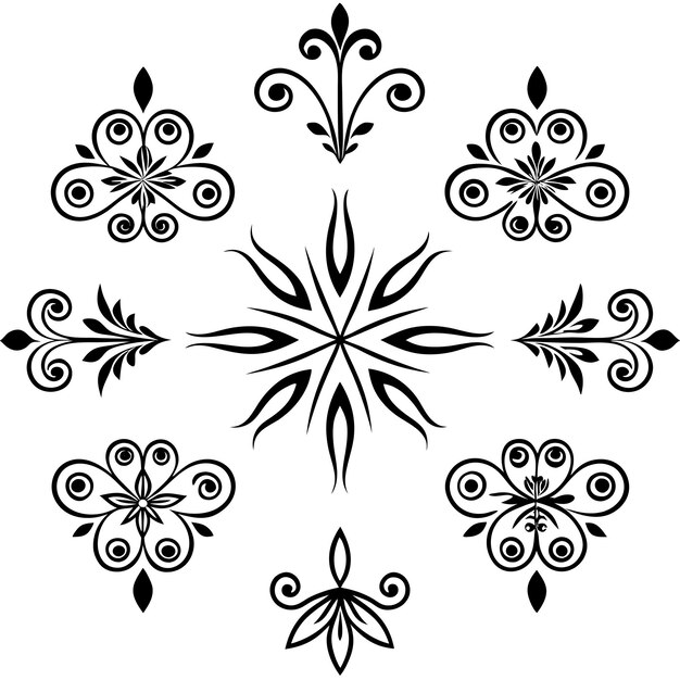 Set of Calligraphic Ornamental Divider Collection Simple and Minimal Design