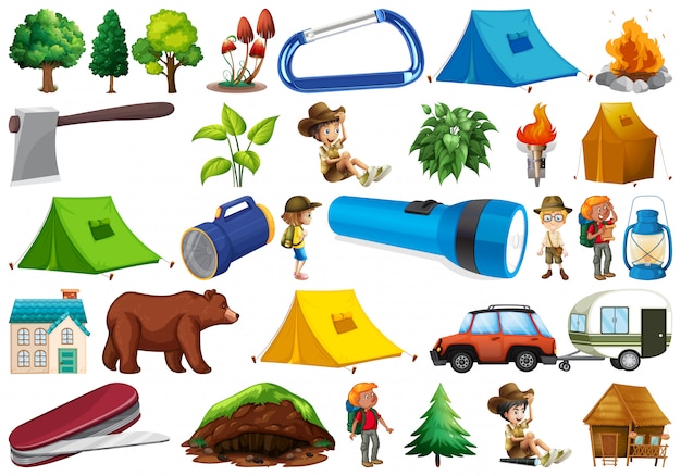 Set of camping element