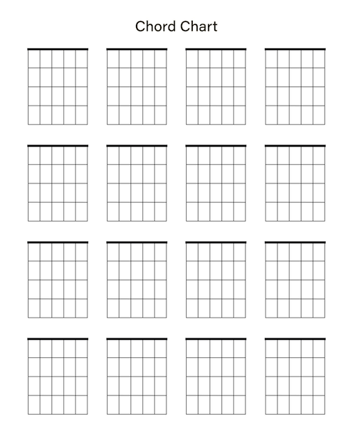 set of chord chart. chord diagram. vector illustration. tab empty. tabulation