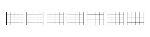 set of chord chart. chord diagram. vector illustration. tab empty. tabulation